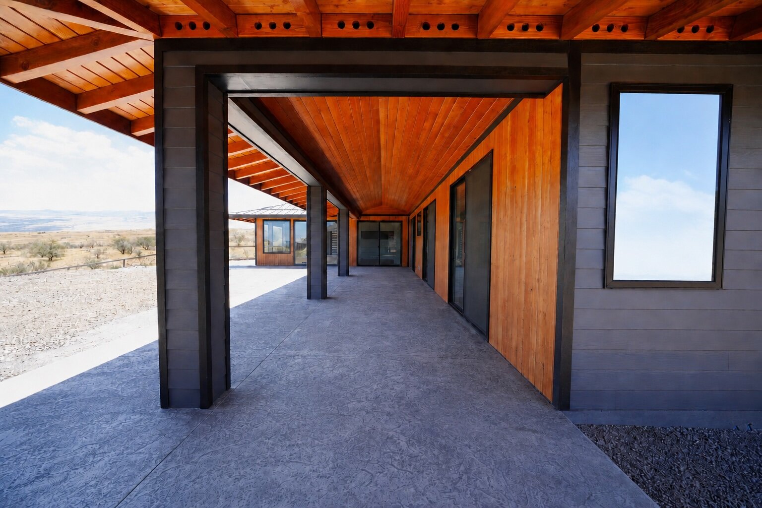 Covered lanai with ocean view
