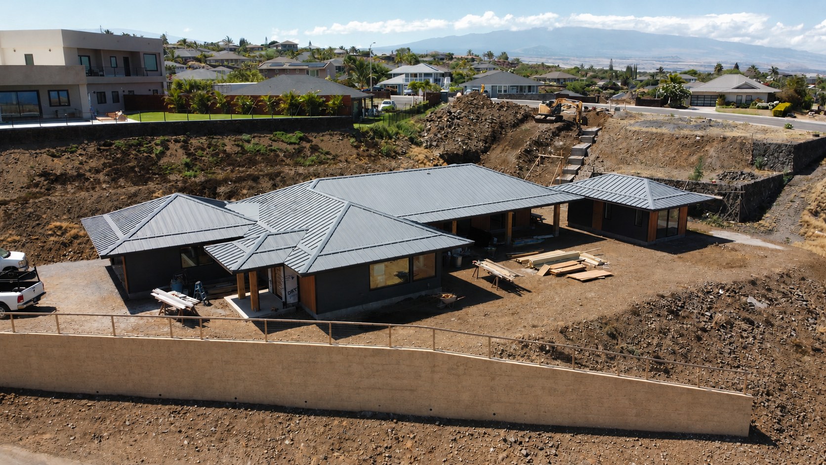 Custom home with standing-seam metal roof